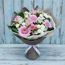 Букет цветов из:  Герберы, Альстромерии и Хризантемы в Ильинское