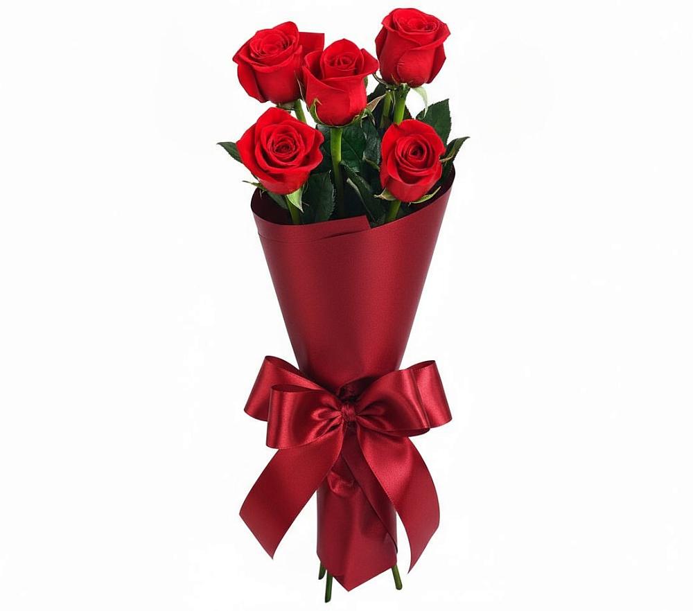 Букет 5 Красных роз Эдлесс Лав в Ильинское