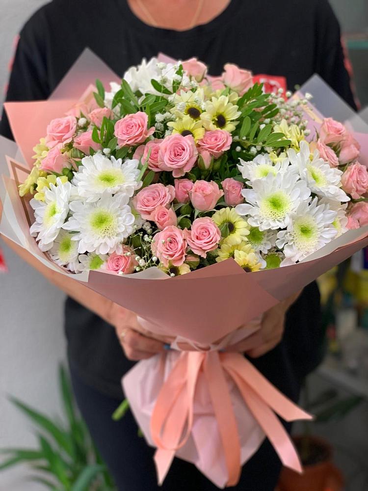 Букет цветов из: Розы и Хризантемы в Ильинское