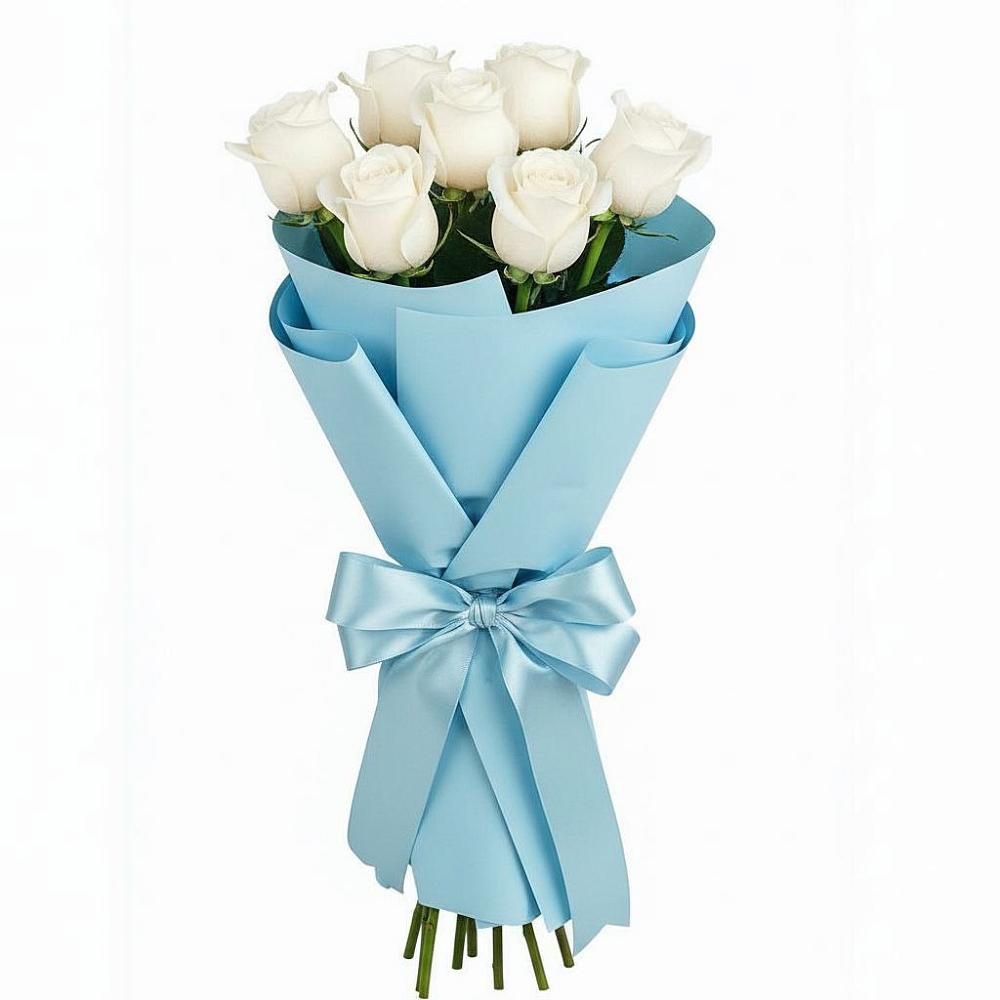 Букет 7 белых роз Проуд в Ильинское
