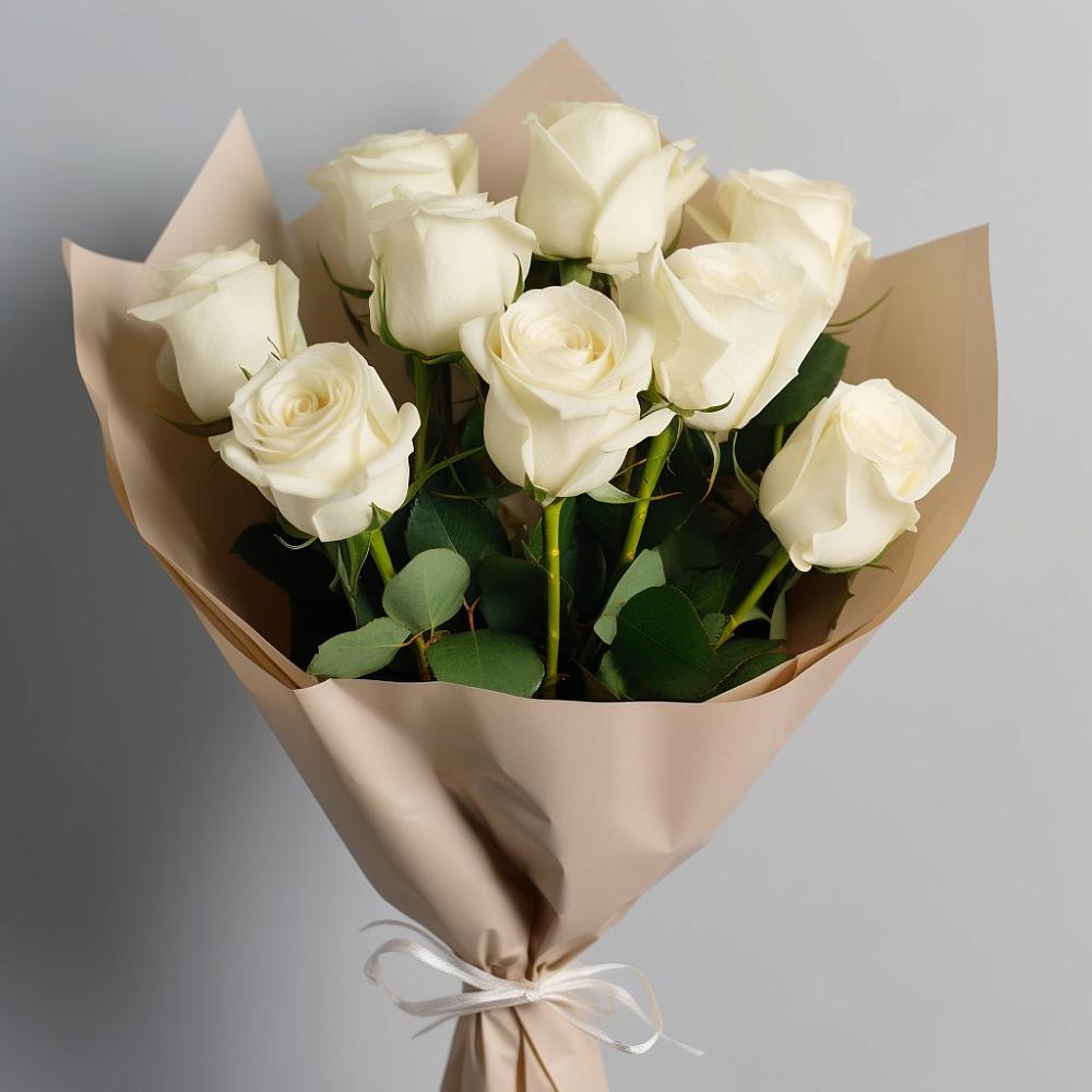 Букет 9 Белых роз Эдлесс Лав в Ильинское