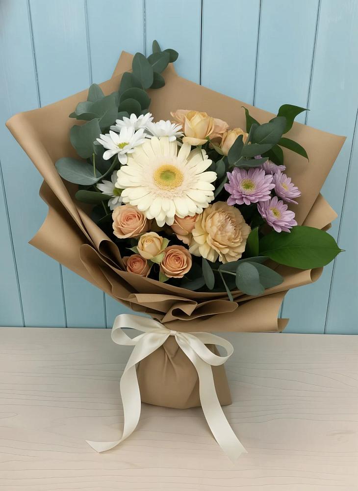 Букет цветов из: Герберы и Хризантемы в Ильинское