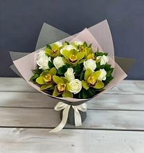 Букет цветов из:  Орхидеи и Розы #REPLACE_PRED# Ильинское