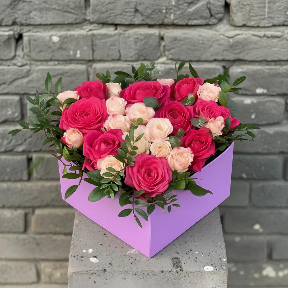 Цветочная композиция из Розы в коробке в Ильинское