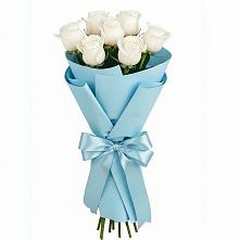 Букет 7 белых роз Проуд в Ильинское