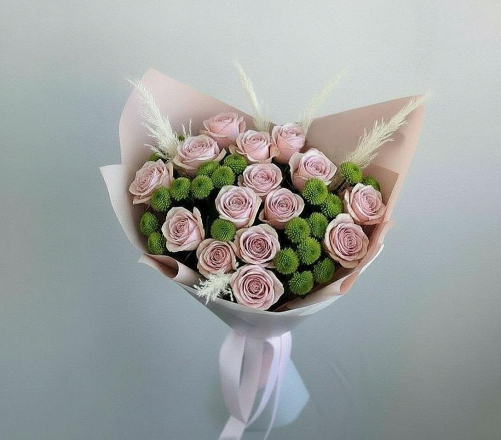 Букет цветов из: Розы и Хризантемы в Ильинское