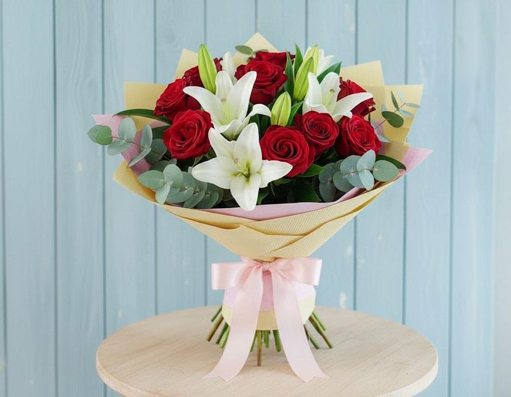 Букет цветов из: Лилии и Розы в Ильинское